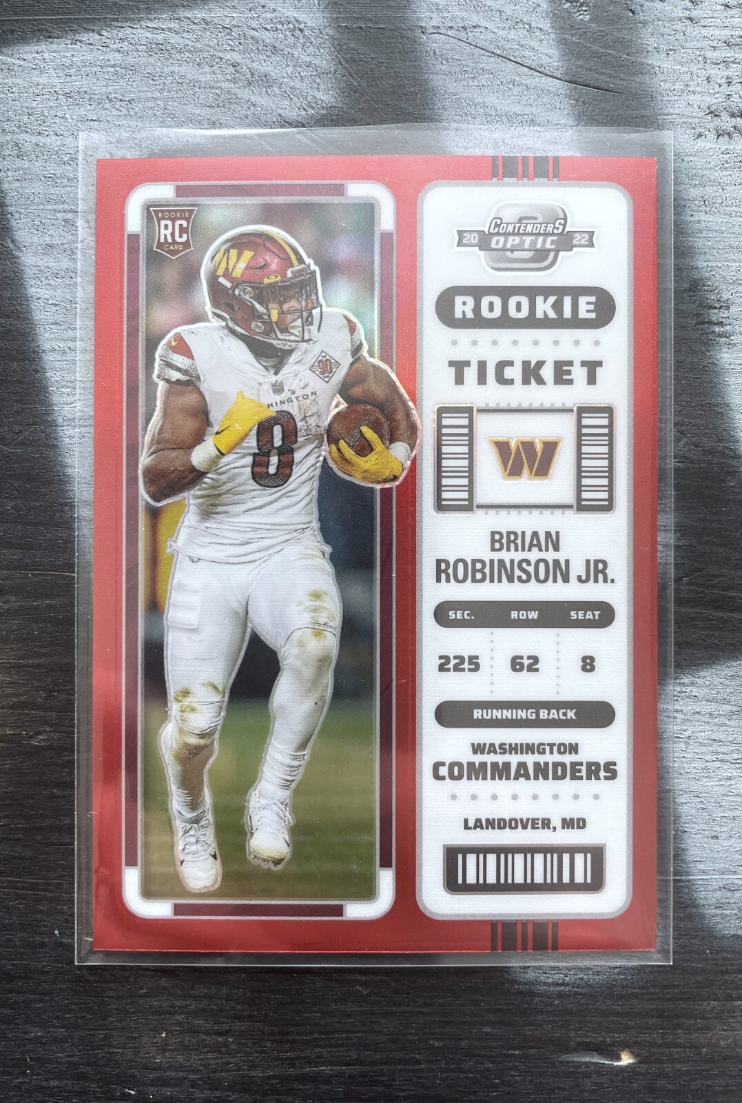 2022 Contenders Optic - BRIAN ROBINSON JR #64 RC - RED Prizm SP/175 - COMMANDERS