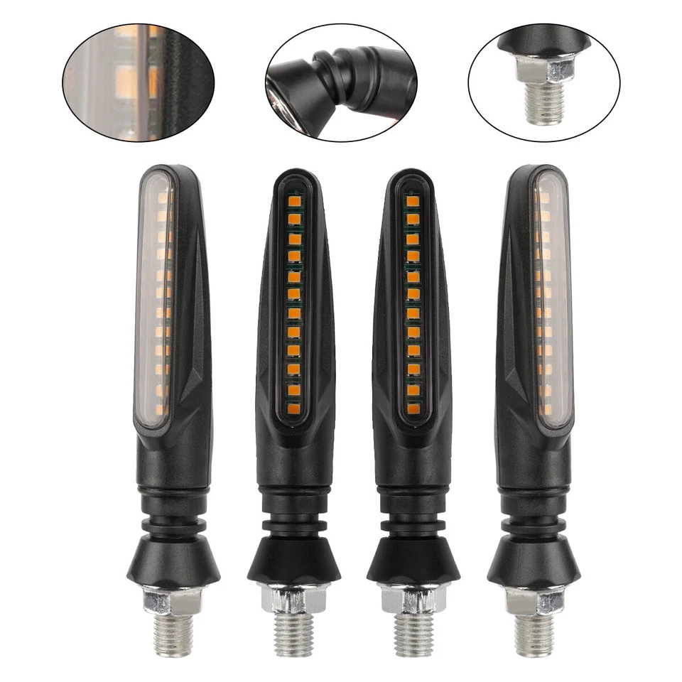 4 Pack Motorcycle Turn Signals Blinker Lights Amber Universal For Suzuki DRZ400s — 第 2/4 张图片