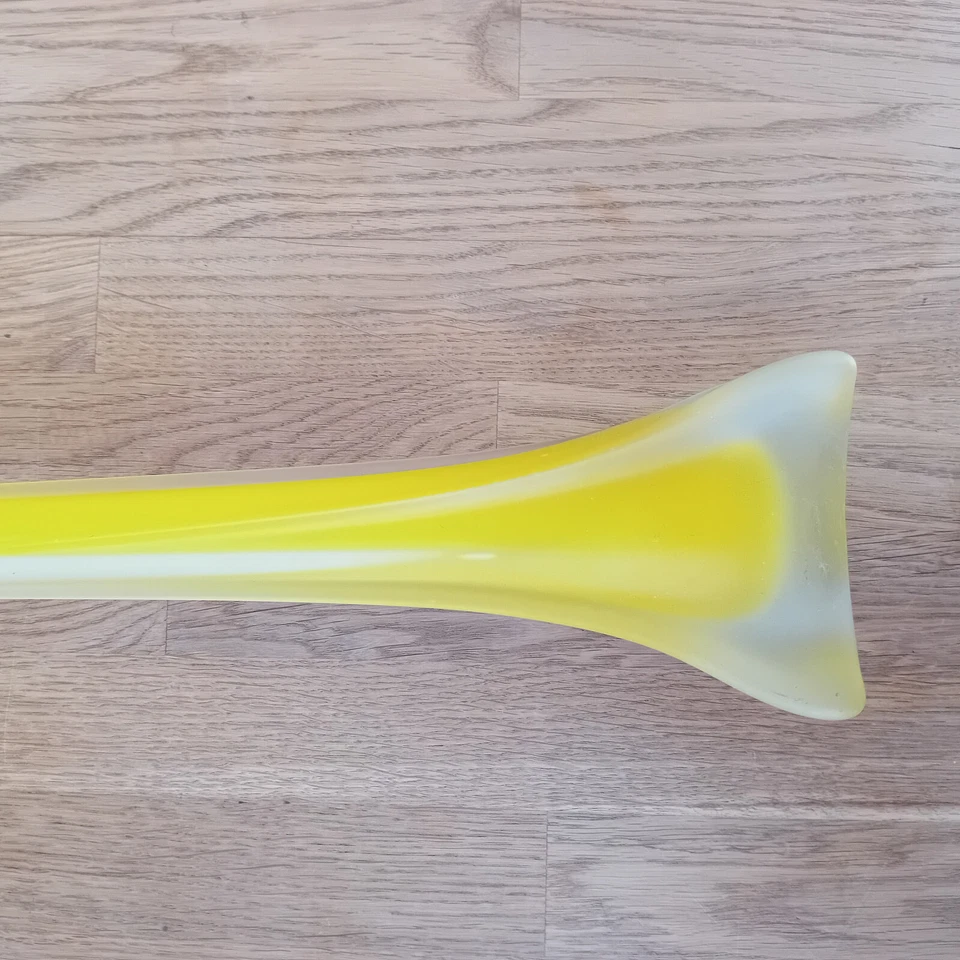 Stangenvase gelb Glasvase Rosenvase Solifleur Orchideenvase Vase vintage 50 cm - Bild 4 von 4