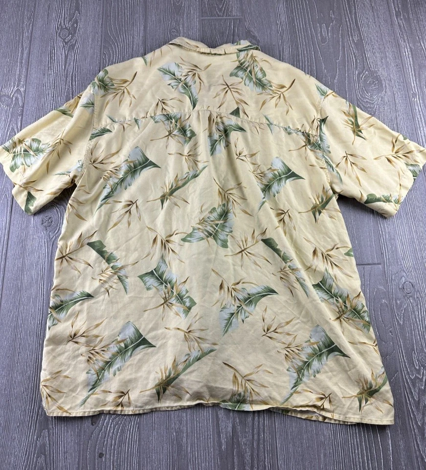 Camisa masculina havaiana manga curta JOS A Bank 100% seda casual praia GG - Imagem 3 de 4