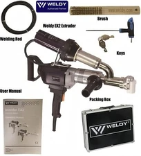 220V EX2 WELDY 3400W Handheld Plastic Extrusion Welding Machine Kit Hot Air Weld