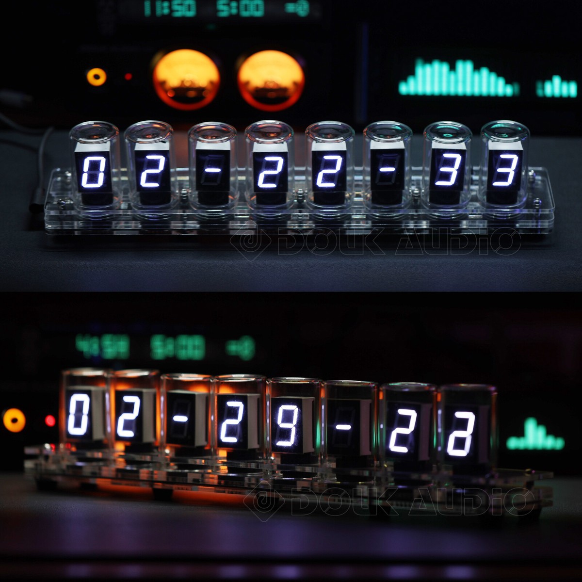 Jahrgang VFD Röhrenuhr USB WIFI Timing Uhr LED Große Anzeige Ref Nixie Tube Ära