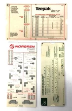 Norgren/Teepak Slide Chart Assortment (3Pcs) for Industrial Machine Setup NOS