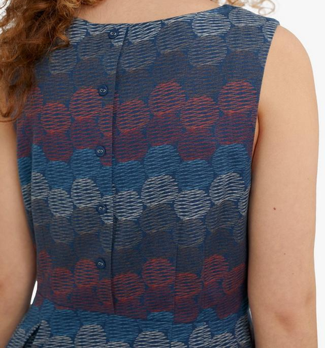 Seasalt Damen ärmelloses ausgestelltes Jerseykleid Geo metrisch bedruckt - Navy Mix - Bild 4 von 5