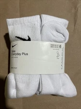 Nike Everyday Plus Dri-Fit Socks 6 Pack Crew M8-12, W10-13