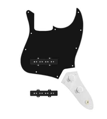 920D Jazz Bass Groove Loaded Pickguard  Control Plate Concentric Knobs - Black