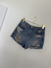 Topshop Moto Denim Ripped High Rise Mom Shorts Sz 6