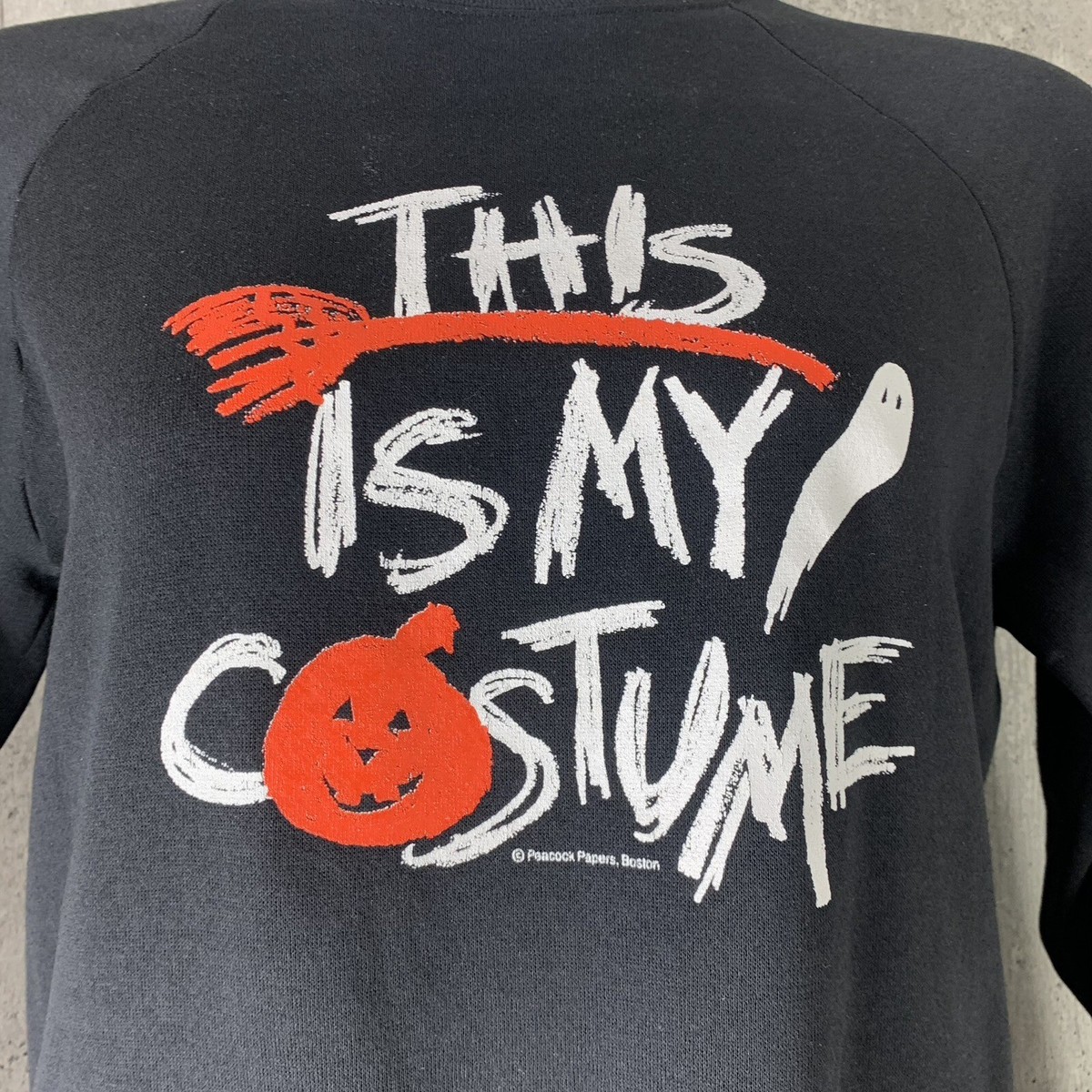 Vintage Halloween Sweatshirt This Is My Costume Size Large Black Crewneck