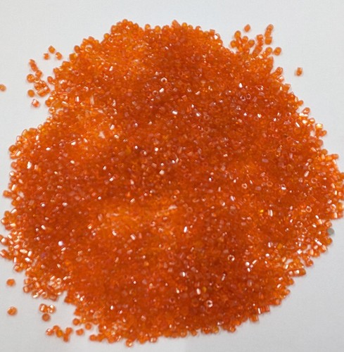 Vintage Antique Czech Glass Seed Beads 9/0 3-Cuts Transparent Orange 30g C26-25