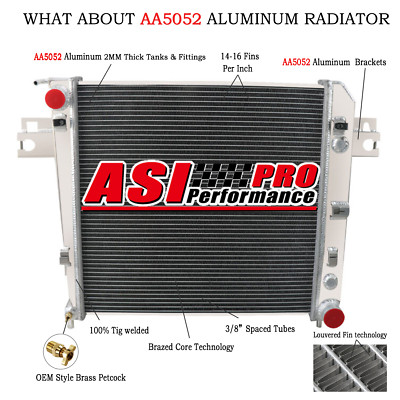 4 Rows Aluminum Radiator For 2002-2006 Jeep Liberty 3.7L V6 GAS 2005 2004 2003