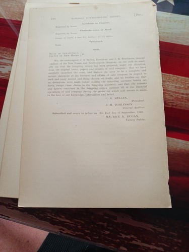 1909 train report NEW HAVEN & NORTHAMPTON COMPANY Famington CT railroad  - Picture 8 of 8