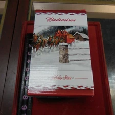 2010  Anheuser Busch  AB  Budweiser Holiday Christmas Beer Stein Clydesdales NIB