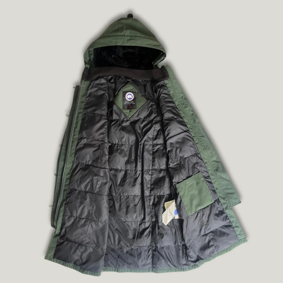 Parka Canada Goose Kensington verde militar talla M abrigo de invierno para mujer de plumón Foto 3 de 4