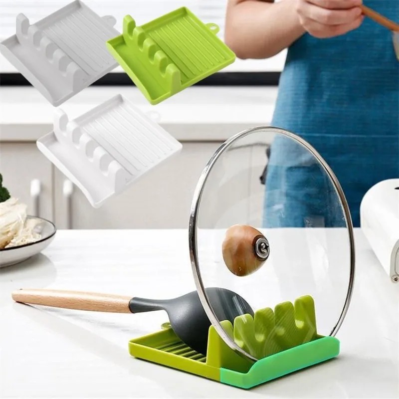 Jxngery Supporto verticale per zuppe mestolo in acciaio inox facile accesso cucina cucina nsilien per pentole da cucina Hot Pot (oro con 1 piatto