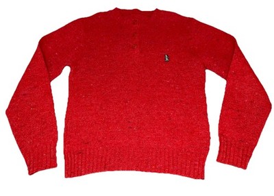 Hush Puppies Sweater Womens Small Red Three Button Pullover Long Sleeve Vintage