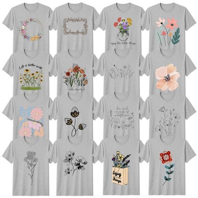 T-Shirt Wildblumen Abstrakte Kunst Cottagecore Geburtstag Geschenk