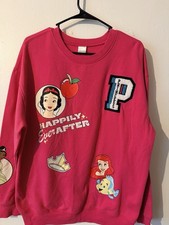 Disney 100 Women s Pullover Varsity Letter Princess Sweatshirt Size Large L