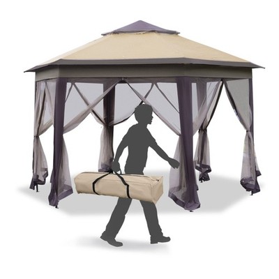 12x13' Patio Outdoor Canopy Pop Up Gazebo Party Event Tent with Mosquito Netting