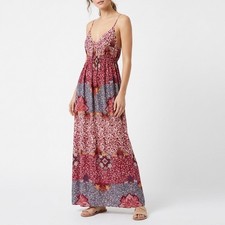 Forever 21 Maxi Dress Womens Small Multicolor Floral Spaghetti Straps Scoop Neck