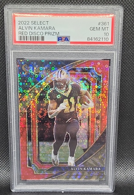 2022 Panini Select - Suite Level Alvin Kamara #361 Red Disco Prizm /49 PSA 10