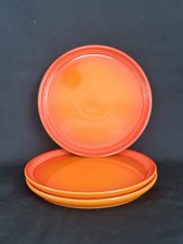 (3) Le Creuset Flame Volcanic Orange Small Plates Set 6.75” (17cm) New w UPC