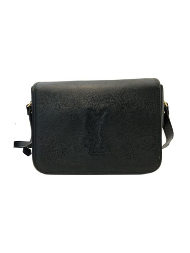 YVES SAINT LAURENT Shoulder Bag Leather BLK Solid