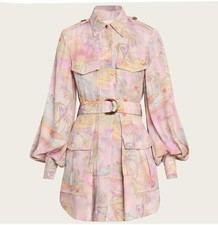 Zimmermann Dawning Cargo Mini Dress Tunic Jacket Sz 1 - 4-6 US Fits Size M $1350