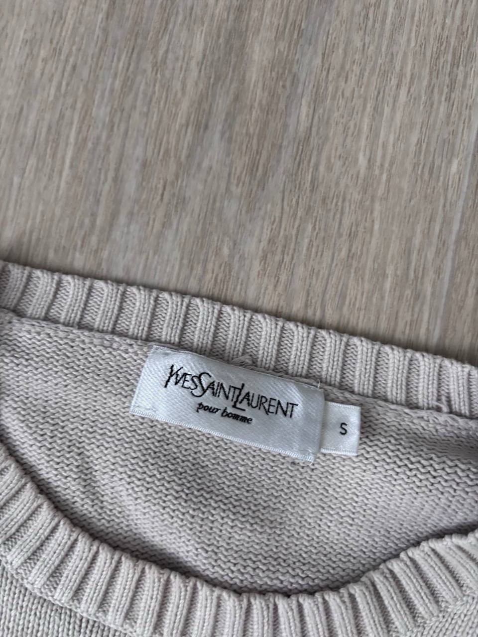 SAINT LAURENT Maglia YSL vintage uomo piccola beige rara