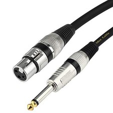 Female XLR to 1/4 6.35mm TS Mono Jack Unbalanced Microphone Cable Mic Cord ...