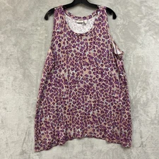 Logo Lori Goldstein Top Women’s 2X Sleeveless Pink Animal Print Cheetah Tunic