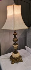 Vintage Cast Iron And Marble Table Lamp 1970s.