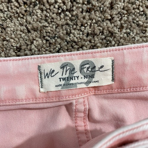 Pantalones de mezclilla We The Free Just flotantes acampanados para mujer 29 campana parte inferior 29x31 dobladillo crudo rosa - Imagen 5 de 10