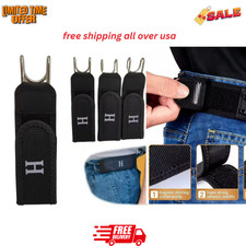 2PCS Tactical Metal Hook Elastic Belt Buckle-Less Invisible Waist Belt Closure 