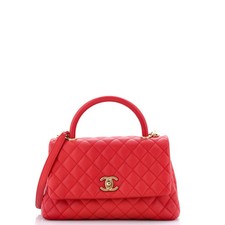 Chanel Coco Top Handle Bag Quilted Caviar Small