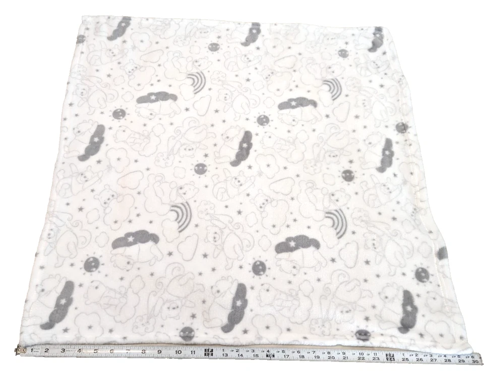 Коляска-одеяло Winnie the Pooh Bear детское мягкое флисовое белое и серое б/у в отличном состоянии - Изображение 3 из 4