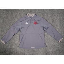 Adidas Baseball Nitro Mens Grey Quarter Zip Pullover Windbreaker Jacket Size S