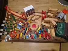 Massive Bundle Brio Large Wooden Train Set  With Trains And Accessories