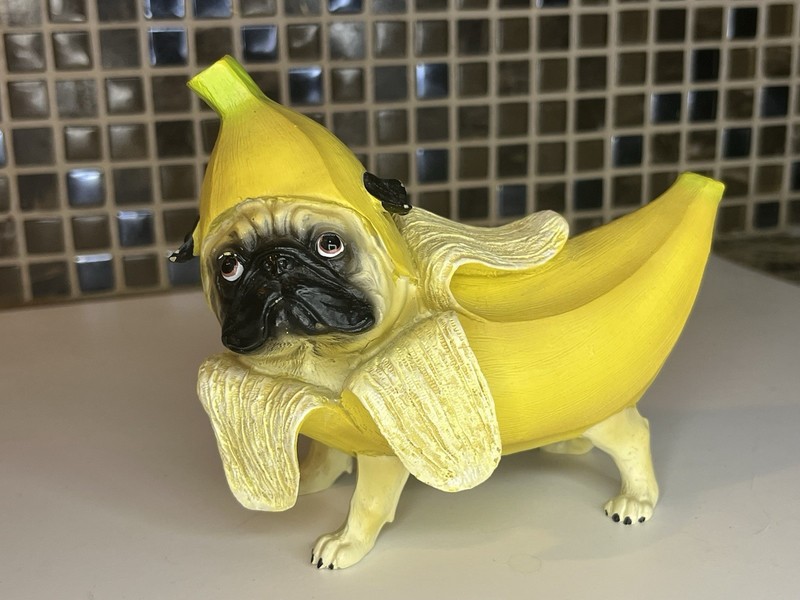 Pugnacious Banana Pug 2008 Retired #16151 Westland Gifts Rare/Retired Free  ship