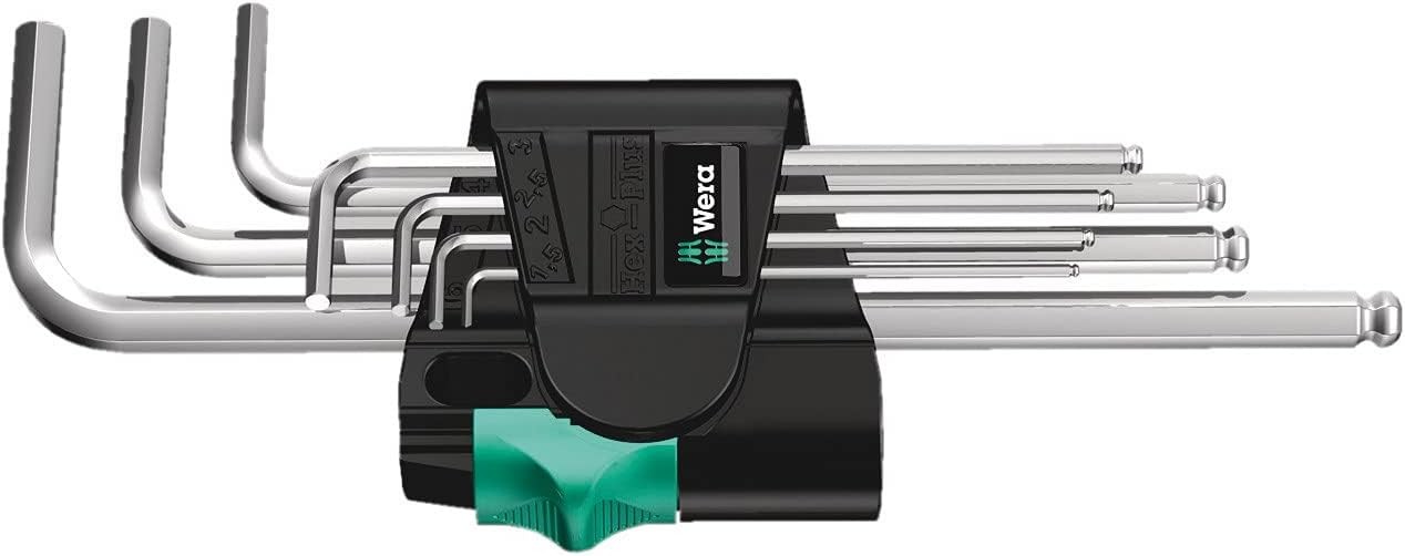 Wera 05022181001 Hex-Plus Key Set 950 PKL/7 SM N High Torque with Ball-end, Met