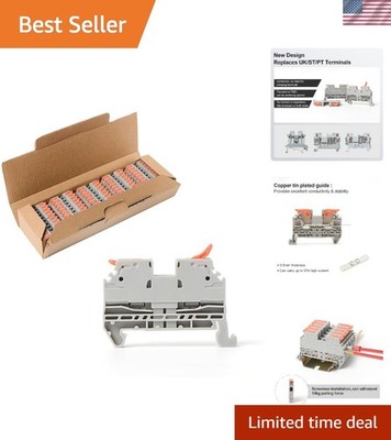50Pcs KV2.5 Terminal Blocks, 28-12 AWG Compact Wire Conductor Wiring Connecto...