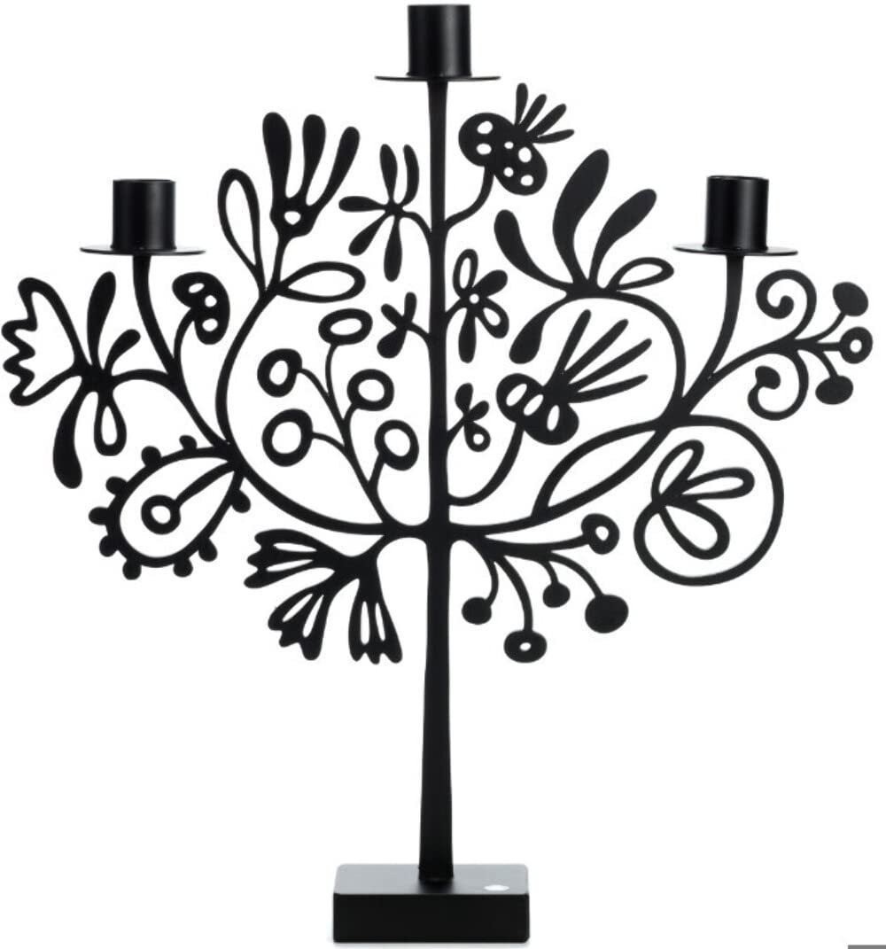 | Black Iron 3-stick Candelabra