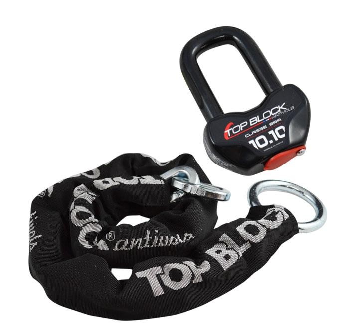 Bloque-disque Top Block 1010L avec chaîne pour sécuriser votre moto
