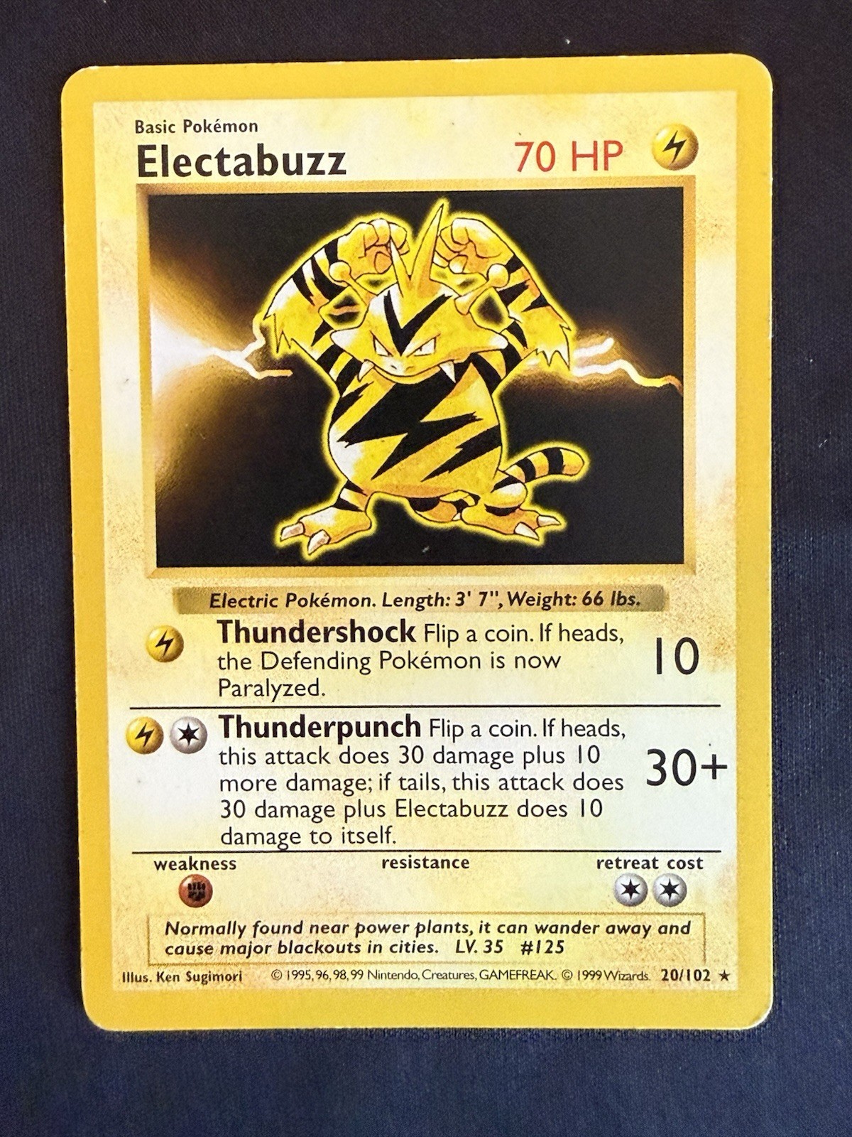 Electabuzz 20/102 Shadowless MP Vintage Pok?mon WOTC