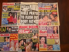 1990s Tabloid Magazine Lot Of 6 Globe, Sun, Enquirer, WWN&ndash; Celeb Scandals OJ