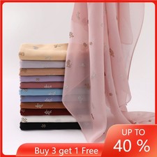 Sciarpa donna musulmana stole peal chiffon hijab quadrato turbante scialle strass avvolgente