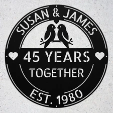 Custom Year Wedding Anniversary Metal Sign Personalized Wall Art Home Decor Gift