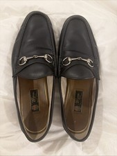 Gucci 1953 Horsebit Black Leather Slip-On Loafers Men  s US 12 Made Italy