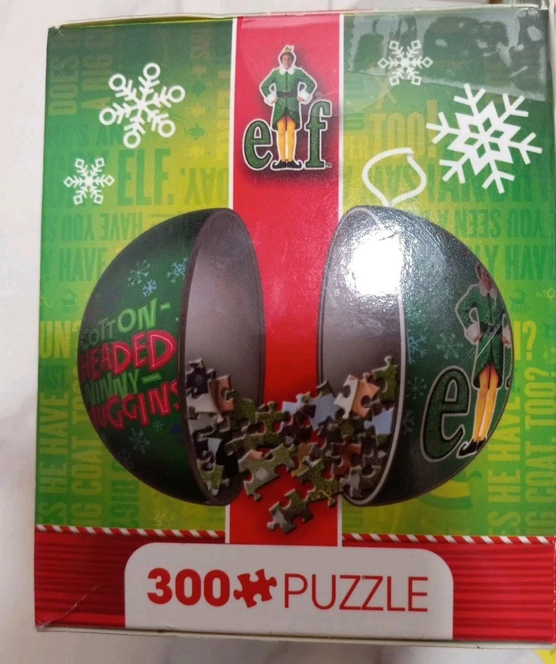 Aquarius Elf The Movie 300 Piece Jigsaw Puzzle In Tin Globe 6"×8" New - Image 4 of 4