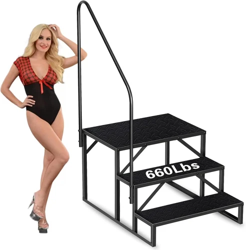 3 Step Heavy Duty Swimming Pool Ladder with Handrails 440lb Weight Capacity