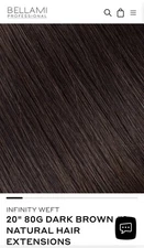 Bellami Infinity Weft Dark Brown Human Hair Extensions 20inches long 80 grams